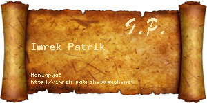 Imrek Patrik névjegykártya